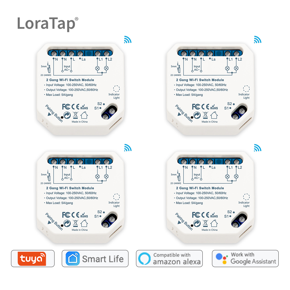 Tuya Smart Life Wifi-Schalter 2-Gang-Relais ...